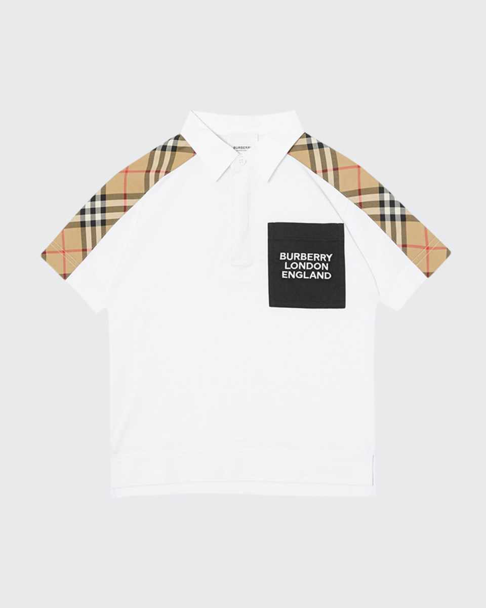 Boy's Johnathan Vintage Check Logo Polo Shirt, Size 3-14